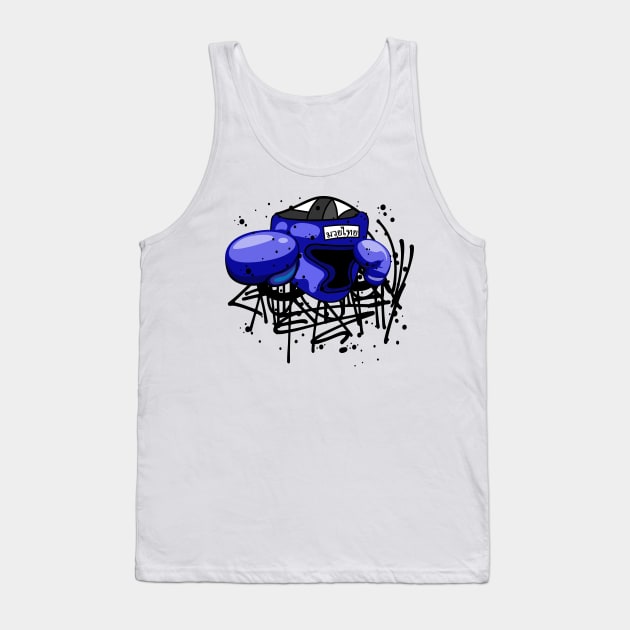 Muay Thai Boxing Graffiti Street Art Tank Top by Mister Graffiti